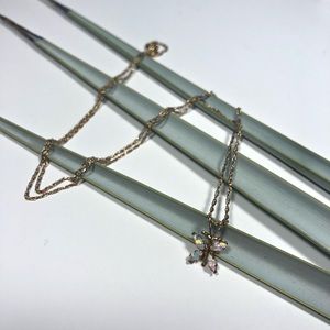🌸3 for $30 NWOT gold necklace w/ opal butterfly
